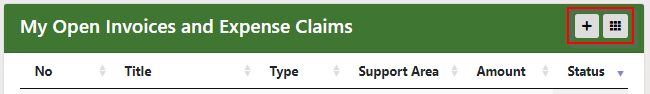My Open Invoices and Expense Claims See All Invoices and Expense Claims