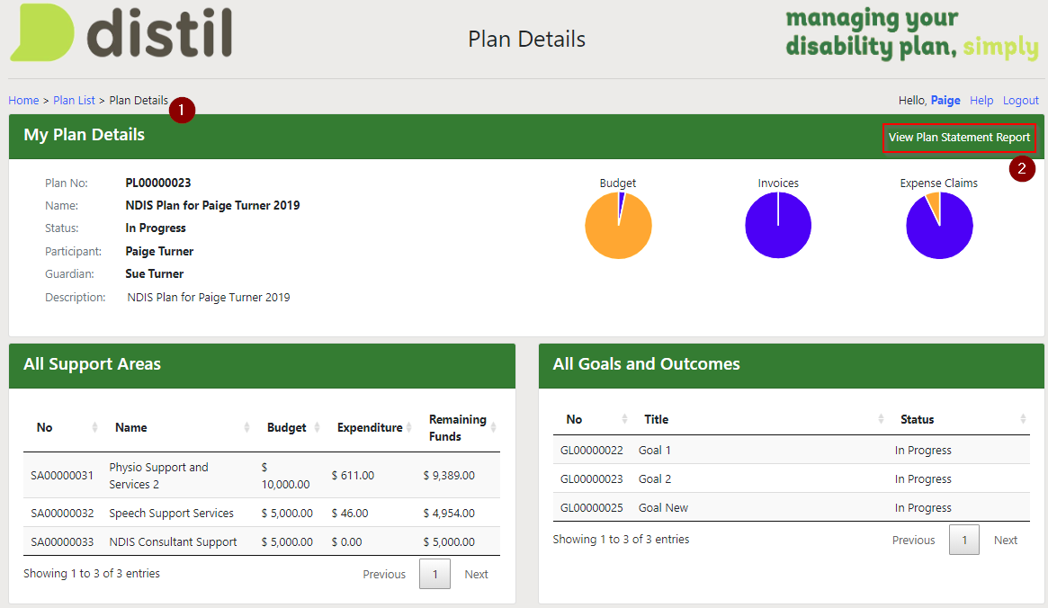 Plan Page Help