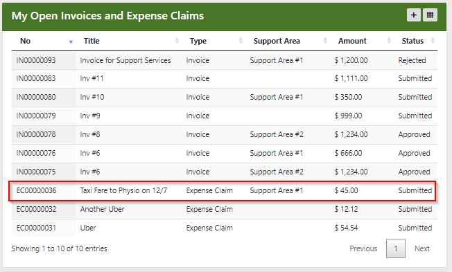 Upload Expense Claim Submitted Help